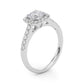 Single Row Halo Engagement Ring