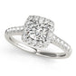 Single Row Halo Engagement Ring