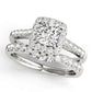 Single Row Halo Engagement Ring