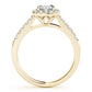 Single Row Halo Engagement Ring