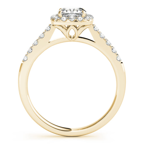 Single Row Halo Engagement Ring