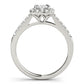 Single Row Halo Engagement Ring