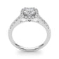 Single Row Halo Engagement Ring