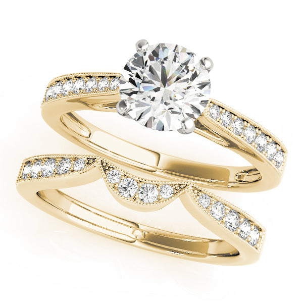 Single Row Graduating Milgrain Engagement Ring