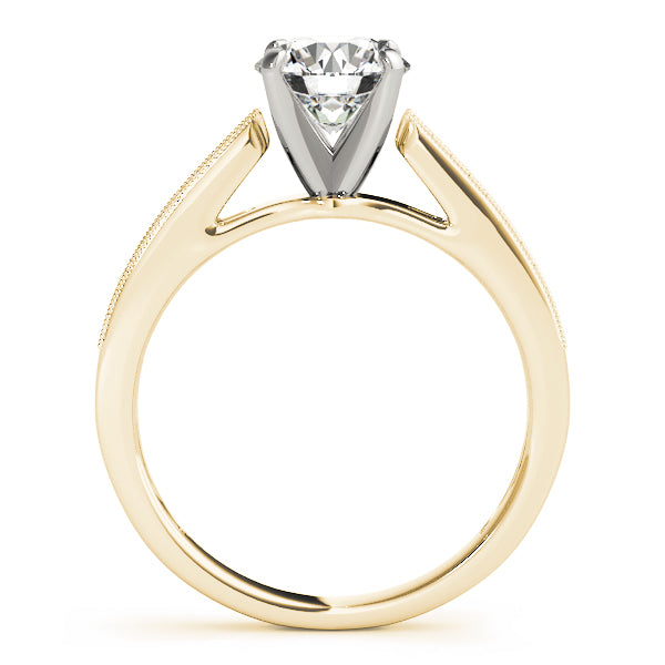 Single Row Graduating Milgrain Engagement Ring