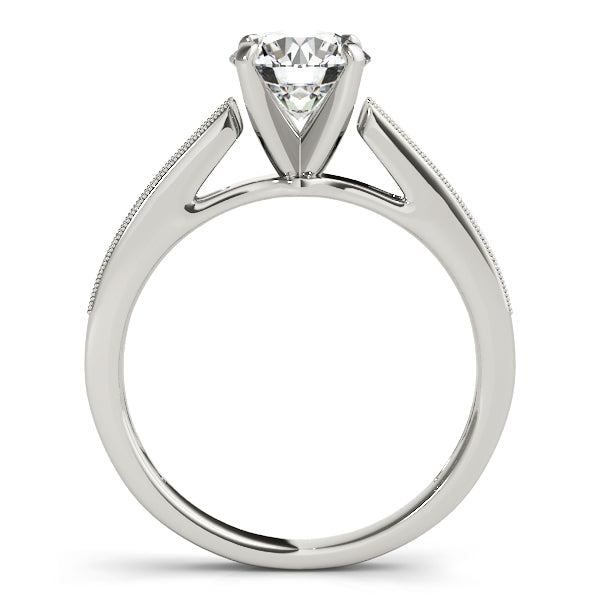 Single Row Graduating Milgrain Engagement Ring