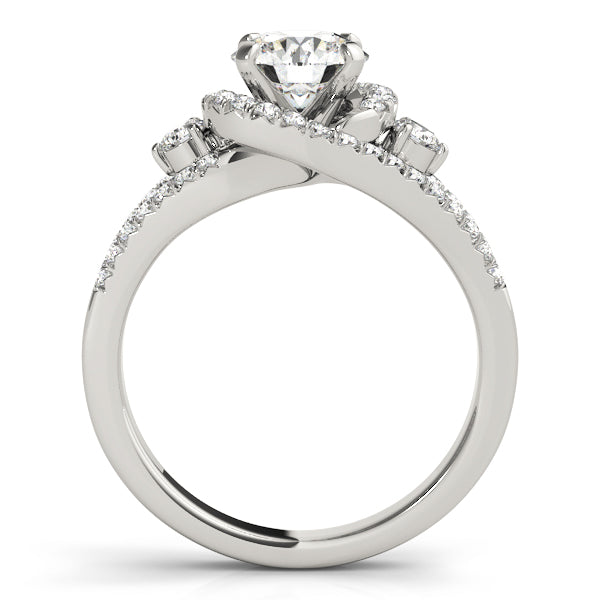 Bypass Halo Split Shank Engagement Ring