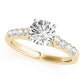Single Row Split Prong Cathedral Engagement Ring