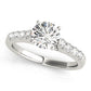 Single Row Split Prong Cathedral Engagement Ring