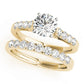 Single Row Split Prong Cathedral Engagement Ring