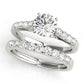 Single Row Split Prong Cathedral Engagement Ring