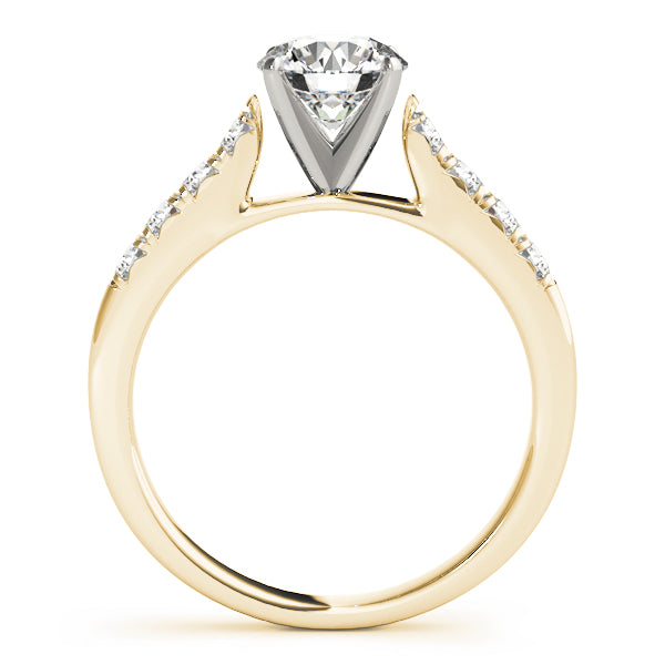 Single Row Split Prong Cathedral Engagement Ring