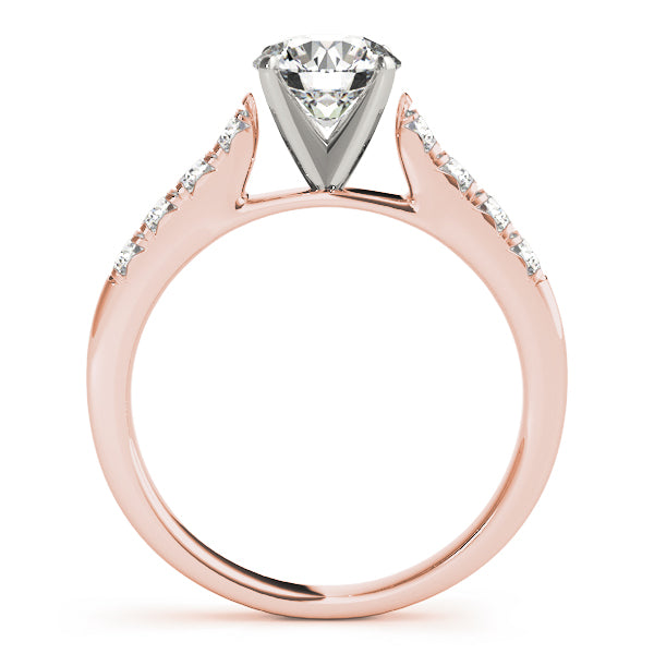 Single Row Split Prong Cathedral Engagement Ring