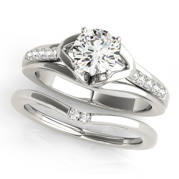 Single Row Prong Engagement Ring
