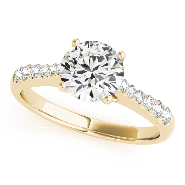 Single Row Cathedral Engagement Ring