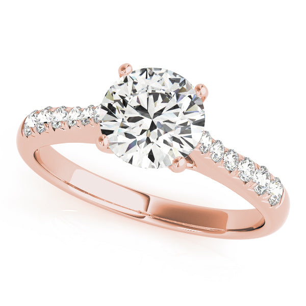 Single Row Cathedral Engagement Ring