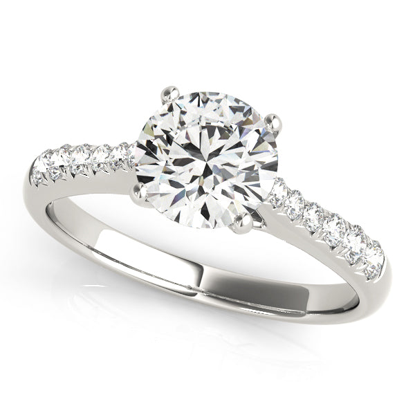 Single Row Cathedral Engagement Ring