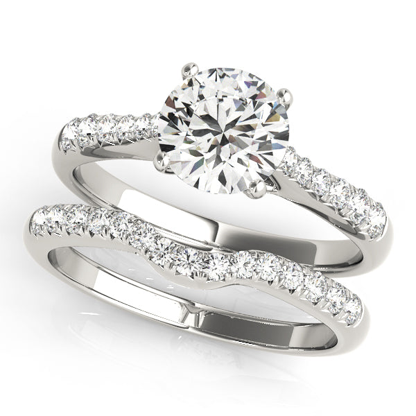 Single Row Cathedral Engagement Ring