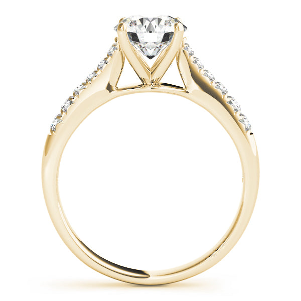 Single Row Cathedral Engagement Ring