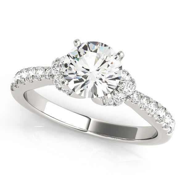 Single Row Prong Set Cluster Sides Engagement Rings
