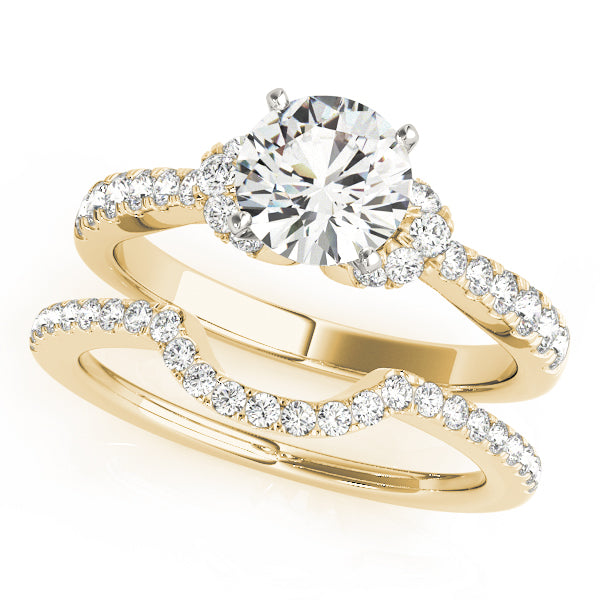Single Row Prong Set Cluster Sides Engagement Rings