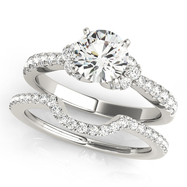 Single Row Prong Set Cluster Sides Engagement Rings