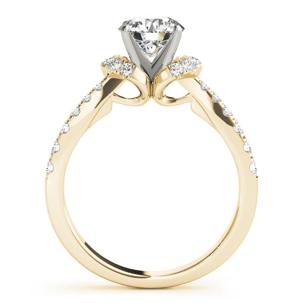 Single Row Prong Set Cluster Sides Engagement Rings