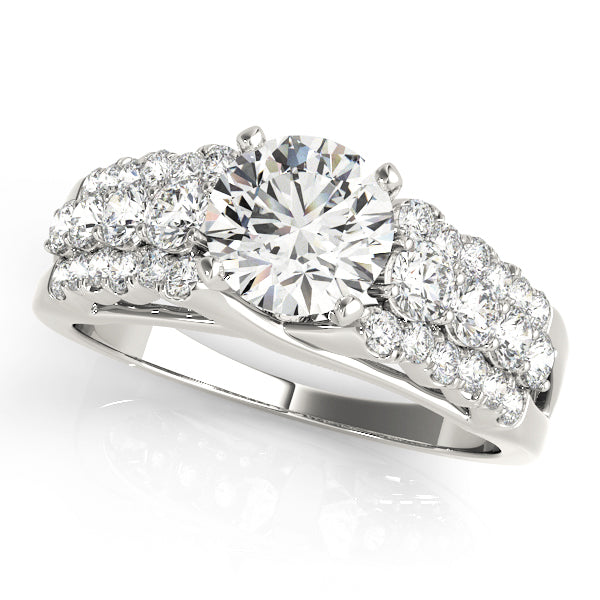 Multirow Pavé Engagement Rings