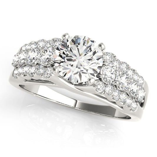 Multirow Pavé Engagement Rings