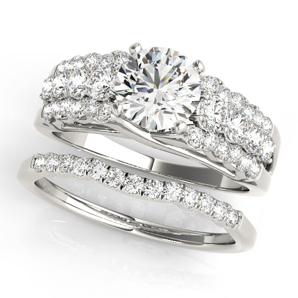 Multirow Pavé Engagement Rings
