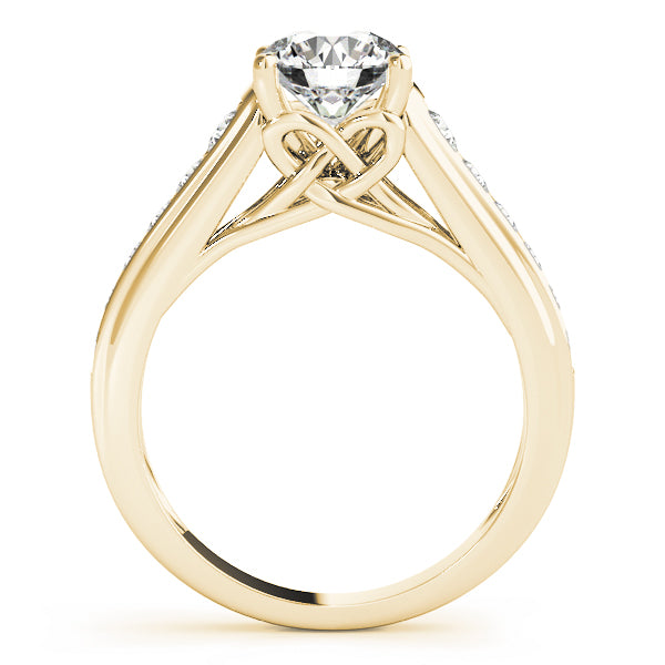 Single Row Love Knot Prong Set Engagement Rings