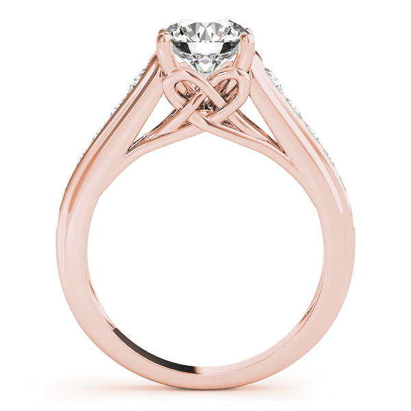 Single Row Love Knot Prong Set Engagement Rings