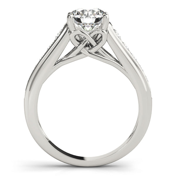 Single Row Love Knot Prong Set Engagement Rings