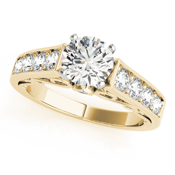 Single-Row Concealed Stone Engagement Ring
