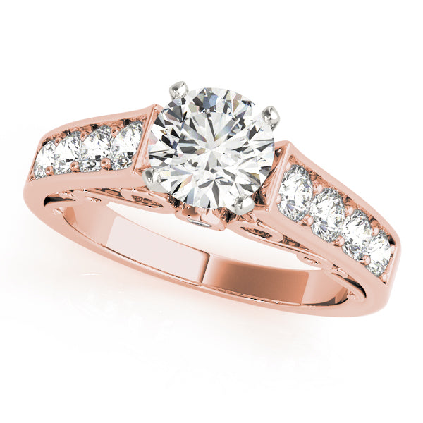 Single-Row Concealed Stone Engagement Ring