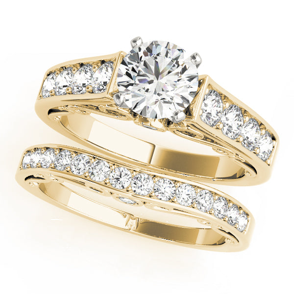 Single-Row Concealed Stone Engagement Ring