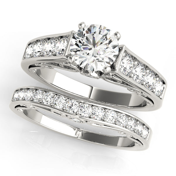 Single-Row Concealed Stone Engagement Ring