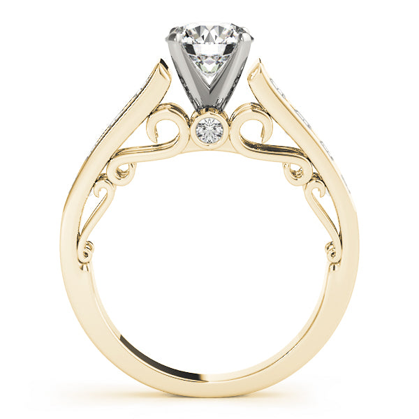 Single-Row Concealed Stone Engagement Ring