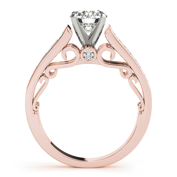 Single-Row Concealed Stone Engagement Ring