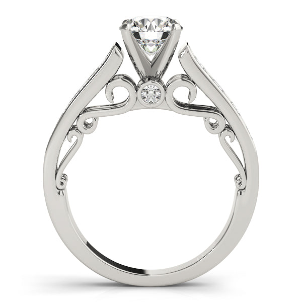 Single-Row Concealed Stone Engagement Ring
