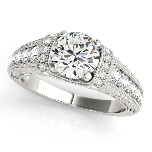Antique Style Filigree Milgrain Engagement Rings