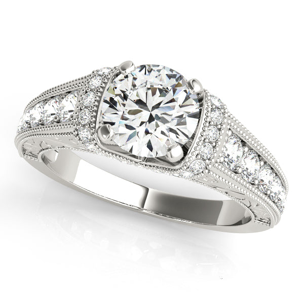 Antique Style Filigree Milgrain Engagement Rings
