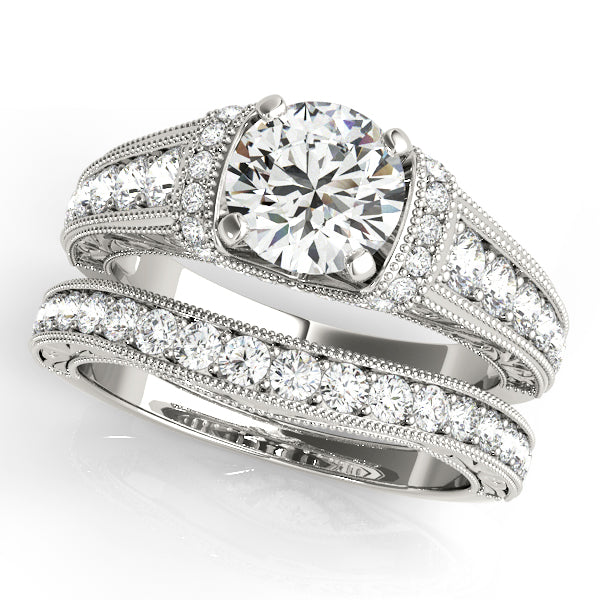 Antique Style Filigree Milgrain Engagement Rings