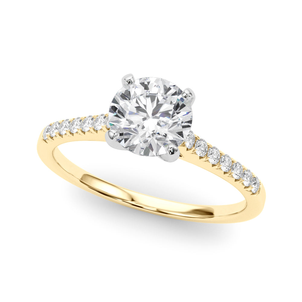 Single Row Prong Set Engagement Ring