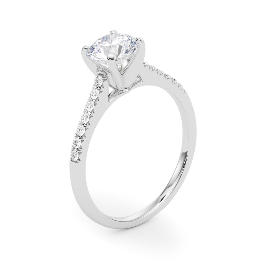Single Row Prong Set Engagement Ring