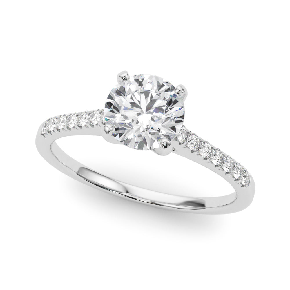 Single Row Prong Set Engagement Ring