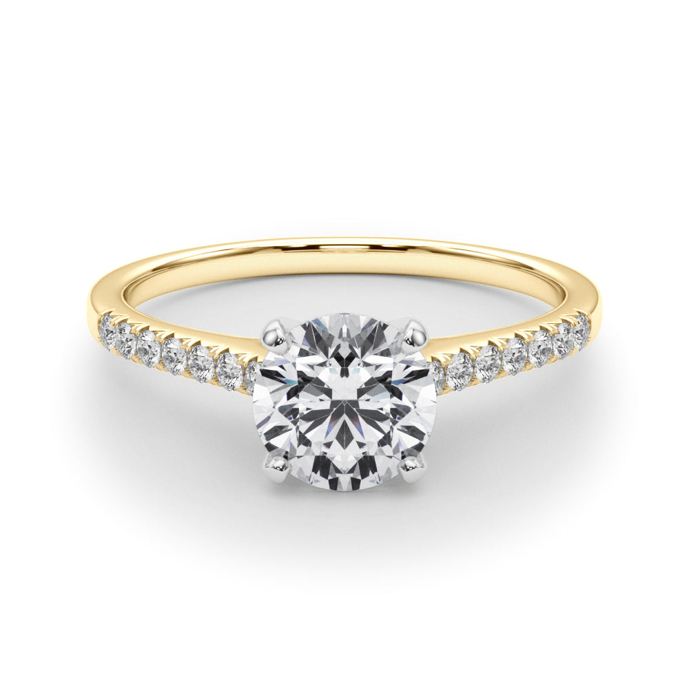 Single Row Prong Set Engagement Ring