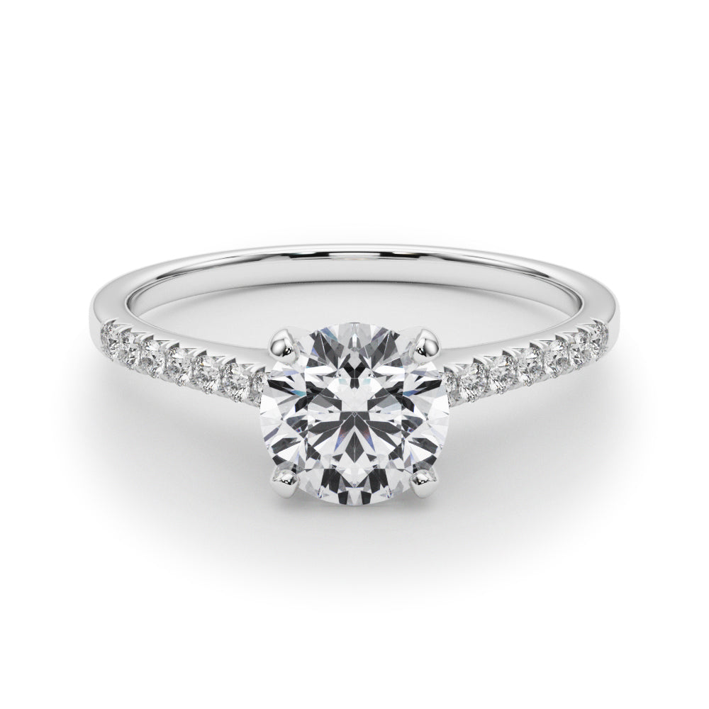 Single Row Prong Set Engagement Ring