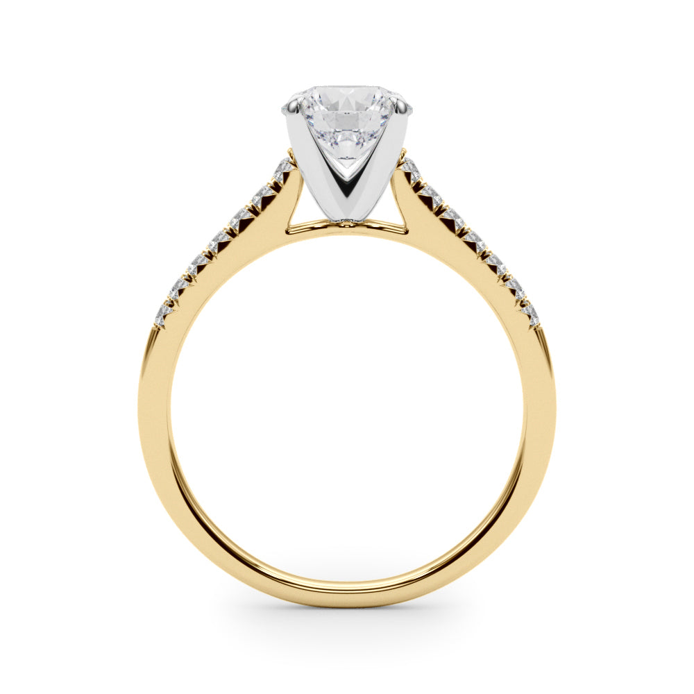Single Row Prong Set Engagement Ring