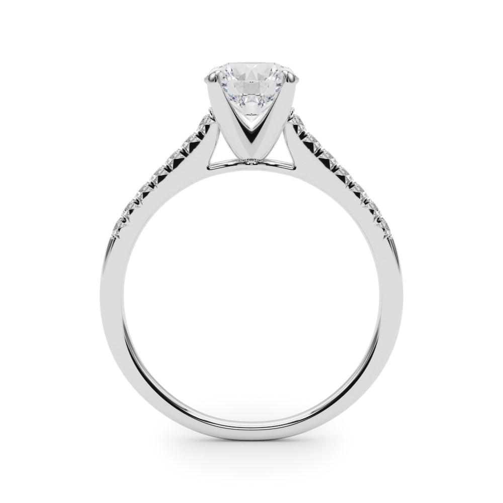 Single Row Prong Set Engagement Ring